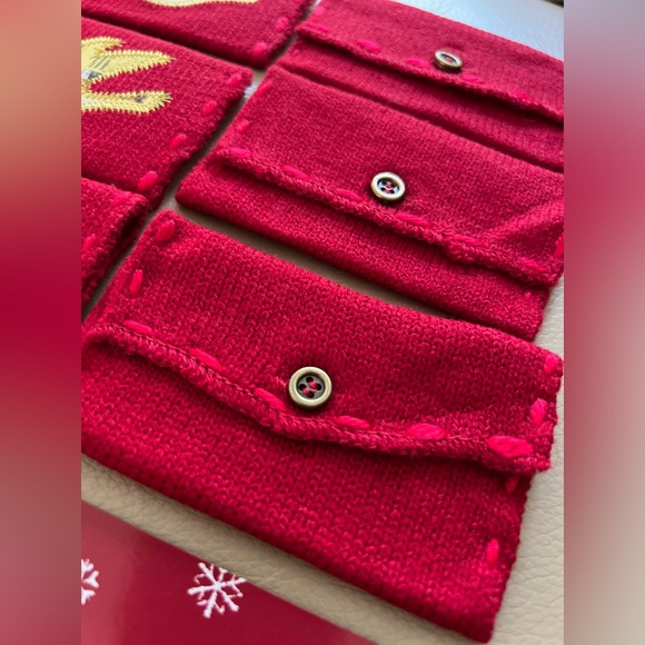 Set 3 VTG Starbucks Knit Envelope & Card Holiday Ornament Gift Pouch Bag - Picture 7 of 15